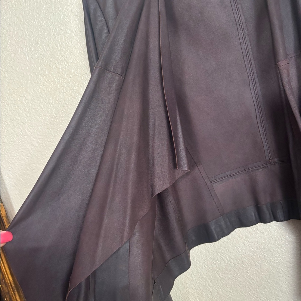 Lamarque Brown Leather Jacket Structured Shoulders - image 5